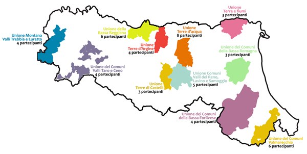 cartina partecipanti unione comuni 2015